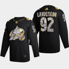 Gabriel Landeskog Colorado Avalanche 2022 Stanley Cup Playoffs Black Diamond Edition Jersey Authentic