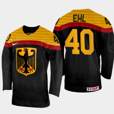 Alexander Ehl 2022 IIHF World Championship Germany Hockey Jersey Black #40 Uniform