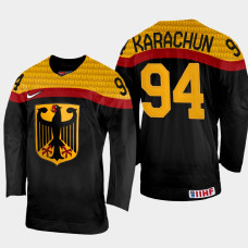 Alexander Karachun 2022 IIHF World Championship Germany Hockey Jersey Black #94 Uniform