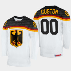 Custom 2022 IIHF World Championship Germany Hockey Jersey White #00 Uniform