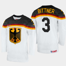 Dominik Bittner 2022 IIHF World Championship Germany Hockey Jersey White #3 Uniform