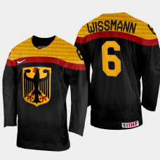 Germany #6 Kai Wissmann 2022 IIHF World Championship Black Away Jersey