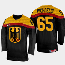 Marc Michaelis 2022 IIHF World Championship Germany Hockey Jersey Black #65 Uniform