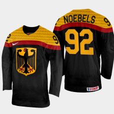 Marcel Noebels 2022 IIHF World Championship Germany Hockey Jersey Black #92 Uniform