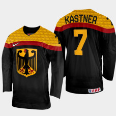 Germany #7 Maximilian Kastner 2022 IIHF World Championship Black Away Jersey