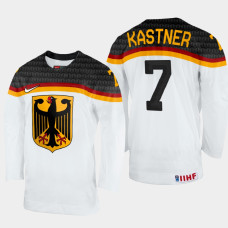 Maximilian Kastner 2022 IIHF World Championship Germany Hockey Jersey White #7 Uniform