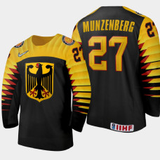 Men Germany Luca Munzenberger #27 2021 IIHF World Junior Championship Home Black Jersey