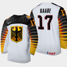 Men Germany Steven Raabe #17 2021 IIHF World Junior Championship Away White Jersey