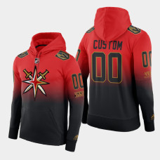 Vegas Golden Knights Custom #00 2021 Reverse Retro Gradient Pullover Red Black Hoodie