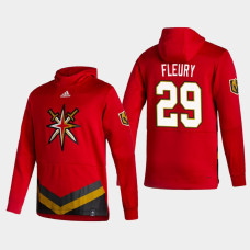 Men's Vegas Golden Knights Marc-Andre Fleury #29 2021 Reverse Retro Authentic Pullover Special Edition Red Hoodie