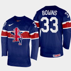 Great Britain #33 Ben Bowns 2022 IIHF World Championship Navy Away Jersey