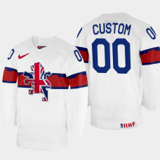 Great Britain #00 Custom 2022 IIHF World Championship White Home Jersey