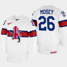 Evan Mosey 2022 IIHF World Championship Great Britain Hockey Jersey White #26 Uniform