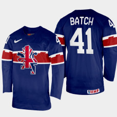 Great Britain #41 Joshua Batch 2022 IIHF World Championship Navy Away Jersey