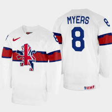 Great Britain #8 Matthew Myers 2022 IIHF World Championship White Home Jersey