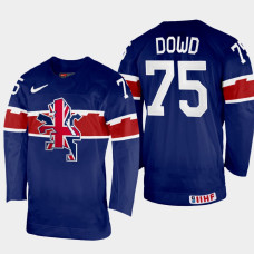 Great Britain #75 Robert Dowd 2022 IIHF World Championship Navy Away Jersey