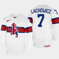 Great Britain #7 Robert Lachowicz 2022 IIHF World Championship White Home Jersey