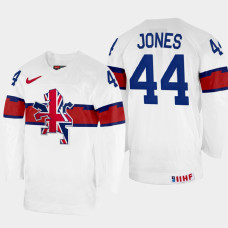 Sam Jones 2022 IIHF World Championship Great Britain Hockey Jersey White #44 Uniform