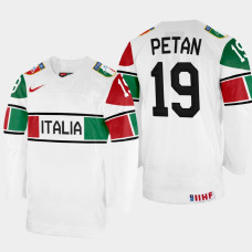 Alex Petan 2022 IIHF World Championship Italy Hockey Jersey White #19 Uniform