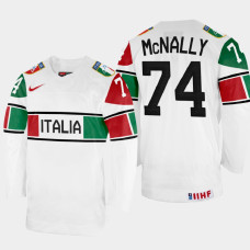 Brandon McNally 2022 IIHF World Championship Italy Hockey Jersey White #74 Uniform