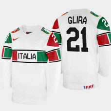 Daniel Glira 2022 IIHF World Championship Italy Hockey Jersey White #21 Uniform