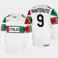 Daniel Mantenuto 2022 IIHF World Championship Italy Hockey Jersey White #9 Uniform