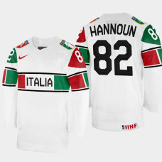 Dante Hannoun 2022 IIHF World Championship Italy Hockey Jersey White #82 Uniform