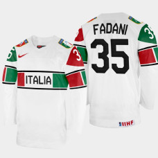 Davide Fadani 2022 IIHF World Championship Italy Hockey Jersey White #35 Uniform