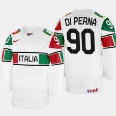 Dylan Di Perna 2022 IIHF World Championship Italy Hockey Jersey White #90 Uniform