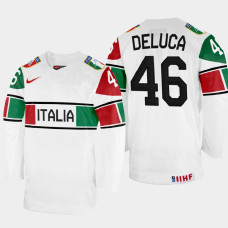 Ivan Deluca 2022 IIHF World Championship Italy Hockey Jersey White #46 Uniform