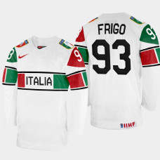 Luca Frigo 2022 IIHF World Championship Italy Hockey Jersey White #93 Uniform