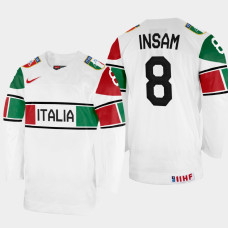 Marco Insam 2022 IIHF World Championship Italy Hockey Jersey White #8 Uniform