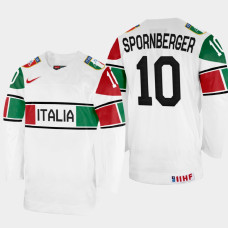 Peter Spornberger 2022 IIHF World Championship Italy Hockey Jersey White #10 Uniform