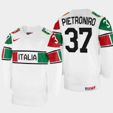 Phil Pietroniro 2022 IIHF World Championship Italy Hockey Jersey White #37 Uniform