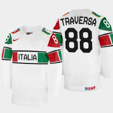 Tommaso Traversa 2022 IIHF World Championship Italy Hockey Jersey White #88 Uniform