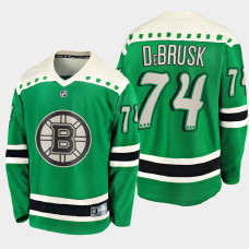 Men's Boston Bruins Jake DeBrusk #74 2021 St. Patrick's Day Green Jersey