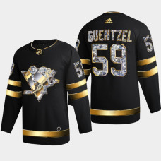 Jake Guentzel Pittsburgh Penguins 2022 Stanley Cup Playoffs Black Diamond Edition Jersey Authentic