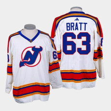 Jesper Bratt New Jersey Devils 2022-23 Reverse Retro 2.0 Replica White Jersey