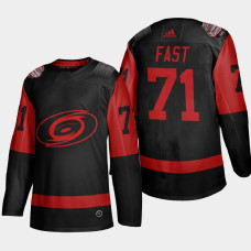 Men Carolina Hurricanes Jesper Fast #71 2021 Stadium Series Black Jersey