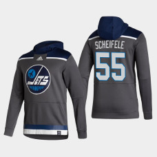 Men's Winnipeg Jets Mark Scheifele #55 2021 Reverse Retro Authentic Pullover Special Edition Gray Hoodie