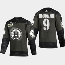 Men's Boston Bruins John Bucyk #9 2021 Military Appreciation Night Camo Jersey