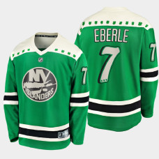 Men's New York Islanders Jordan Eberle #7 2021 St. Patrick's Day Green Jersey