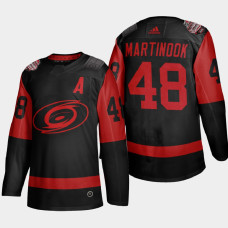 Men Carolina Hurricanes Jordan Martinook #48 2021 Stadium Series Black Jersey