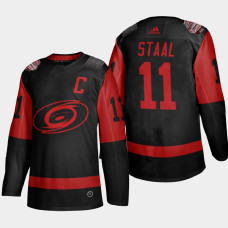 Men Carolina Hurricanes Jordan Staal #11 2021 Stadium Series Black Jersey