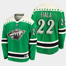 Men's Minnesota Wild Kevin Fiala #22 2021 St. Patrick's Day Green Jersey