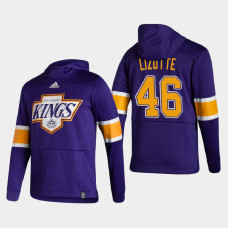 Men's Los Angeles Kings Blake Lizotte #46 2021 Reverse Retro Authentic Pullover Purple Hoodie