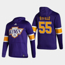 Men's Los Angeles Kings Quinton Byfield #55 2021 Reverse Retro Authentic Pullover Purple Hoodie