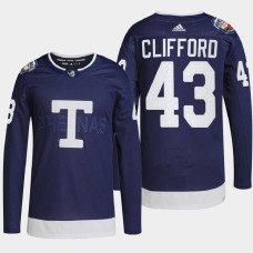 Men Toronto Maple Leafs Kyle Clifford #43 2022 Heritage Classic Authentic Navy Jersey