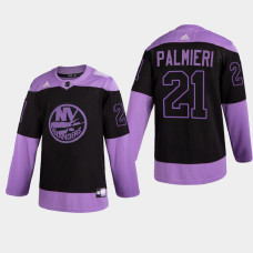 New York Islanders Kyle Palmieri 2021 Hockey Fights Cancer Night Purple Jersey