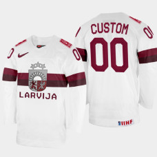 Latvijas #00 Custom 2022 IIHF World Championship White Home Jersey